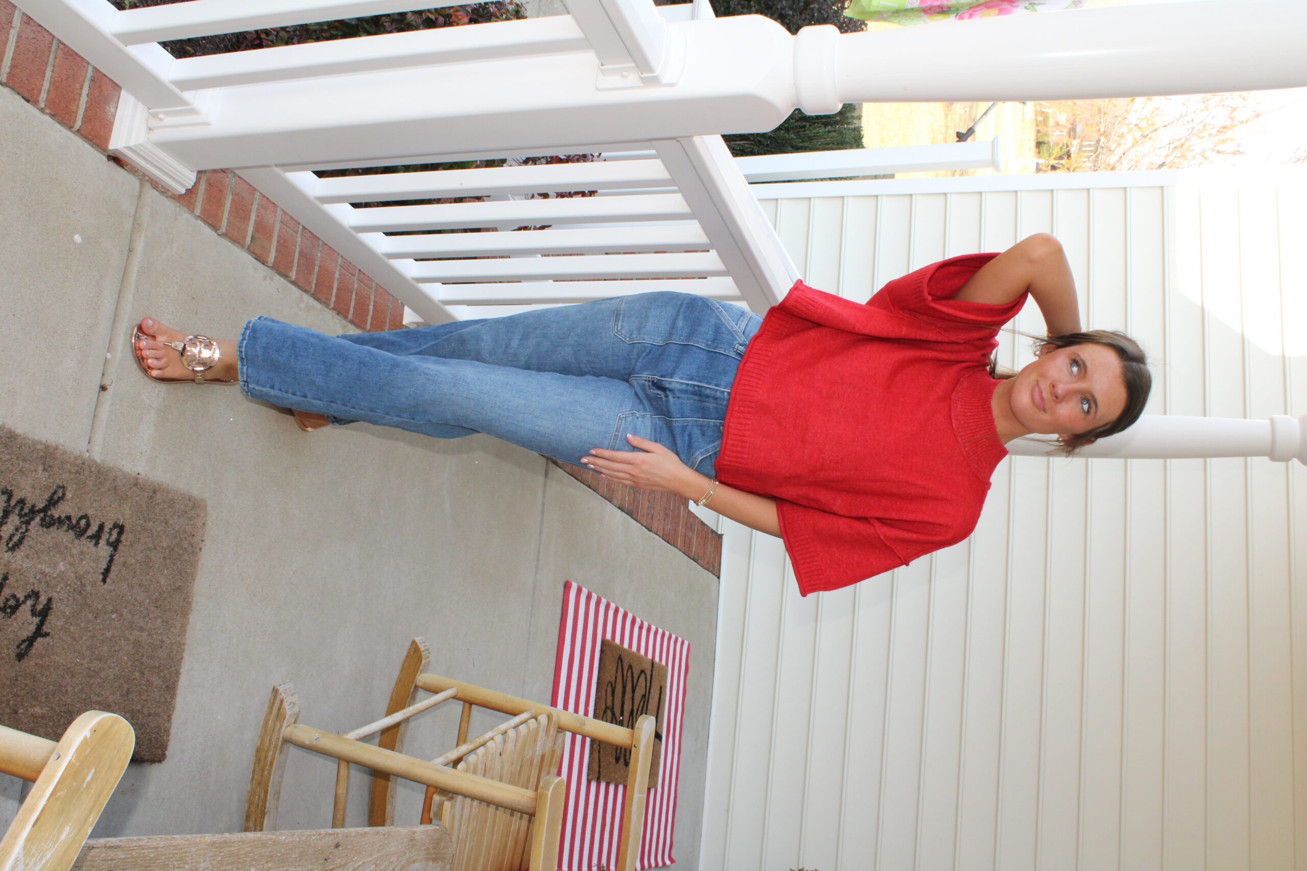 Cherry Chic Mock Neck Tee